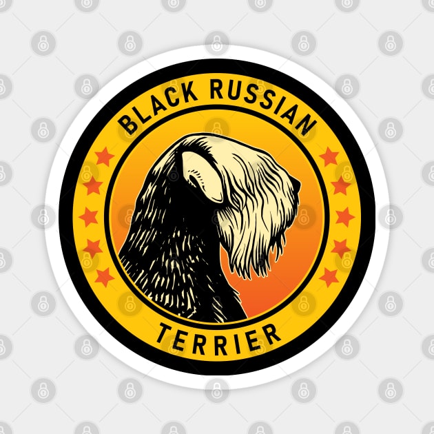 Black Russian Terrier Dog Portrait Magnet by millersye